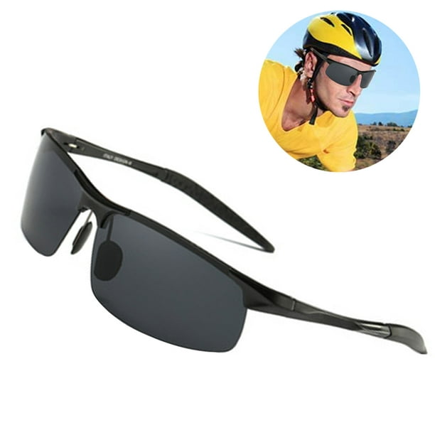 Rongmo Men's Polarized Sunglasses For Driving Fishing Golf Metal Glasses Black