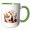 Green/White, variant on 3drose, Artsy Still Life of Pottery, Dishes, Autumn Leaves, Plants. Gift, 11oz Magic Transforming Mug