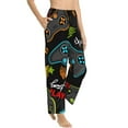 thumbnail image 2 of Disketp Play Game3 Print Women'S Comfy Pajama Pants Casual Drawstring Palazzo Lounge Wide Leg Pants, 2 of 9