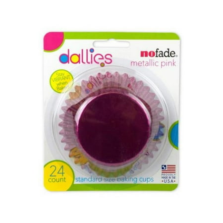 Kole Imports PC844-96 Dallies Baking Liner Cup - No Fade Metallic Pink, 96 Piece