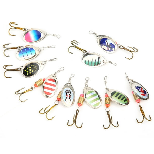 Spptty Metal Fish Hook,Sequins Lure,Rotating Metal Sequins Fish Hook  Artificial Fishing Lures Bait Fishing Tackle Accessory 