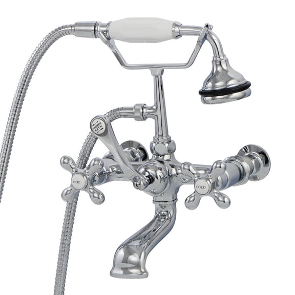 Bathroom Wall Mount English Telephone Clawfoot Tub Faucet with Handshower