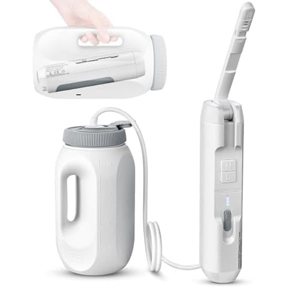 Travel Bidet for Home & Hotel use, Portable Bidet for Travel with Adjustable High Pressure & Flush Angle, IPX7 Waterproof, 1600mAh Electric Bidet for Women & Men with 2.5L Reservoir