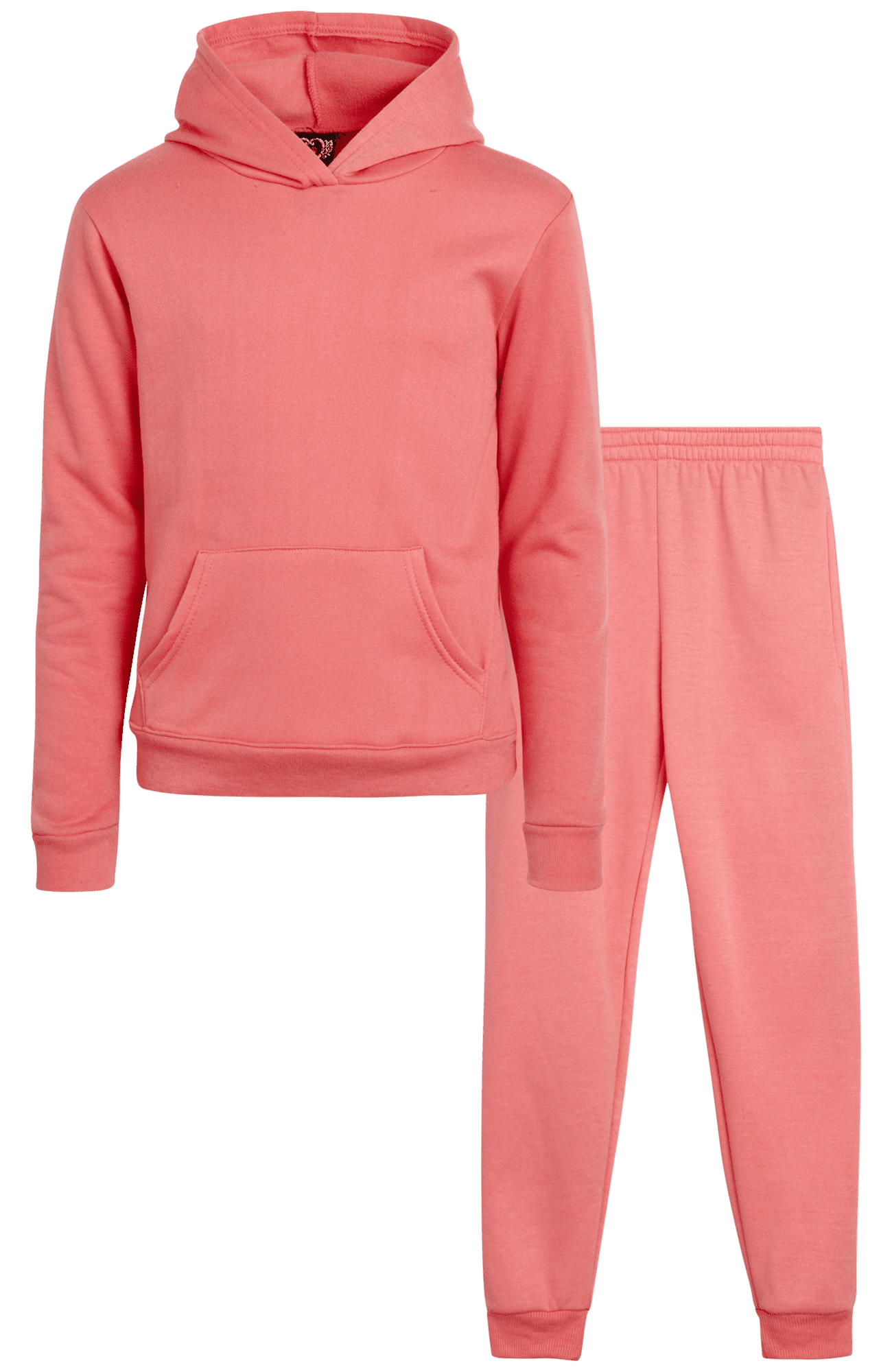 MINIMAL ESSENTIALS GIRLS FLEECE SWEATSHIRT JOGGER SET - NAVY