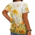 thumbnail image 2 of CLOOCL Crew Neck Blouse Lovely Floral Printed Casual Shirt Plus Size Short Sleeve Tops, 2 of 6