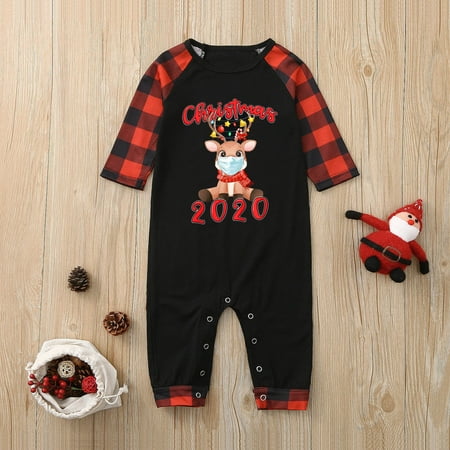 

New Year New You 2022! on Clearance Hesxuno Newborn Baby Boys Girls Christmas Family Pajamas Sleepwear Romper Jumpsuit Baby Essentials Baby Days Saving Event
