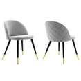 thumbnail image 2 of Modway Cordial Performance Velvet Dining Chairs - Set of 2 in Light Gray, 2 of 9