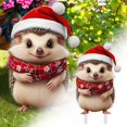 thumbnail image 2 of Christmas Cute Chicken Hedgehog Rabbit 2D Flat Printing Acrylic Insert Card Ground Stake Art Garden Decoration for Colorful Christmas Outdoor Use, 2 of 4