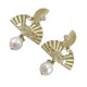 thumbnail image 2 of Pendientes Retro Estilo Chino Plata 925 Luz De Lujo Antiguo En Forma De Abanico Con Perla, 2 of 10