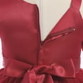 thumbnail image 5 of IDOPIP Infant Baby Flower Girl Dress Asymmetric Shoulder 3D Flowers Toddler Wedding Formal Birthday Party Pageant Tiered Tulle Gowns Tutu Dresses 9-12 Months Red, 5 of 8