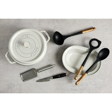 Staub Cast Iron 4-qt Round Cocotte - White Truffle - White Truffle