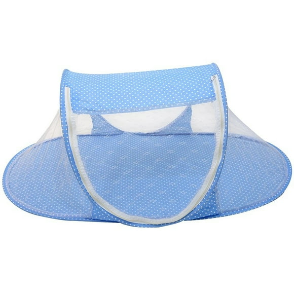 Jinsinto Baby Infant Mosquito Net Bed, Baby Foldable Pop-up Cradle Cradle Anti-Bug Tent Mosquito Mesh Net Portable Nursery Crib Bed Canopy Travel Cot Play Shades(Blue)