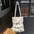 thumbnail image 4 of Womens PU- Tote Bag Female Pleated-Wave Shoulder Bag Summer Underarm Bag, 4 of 20