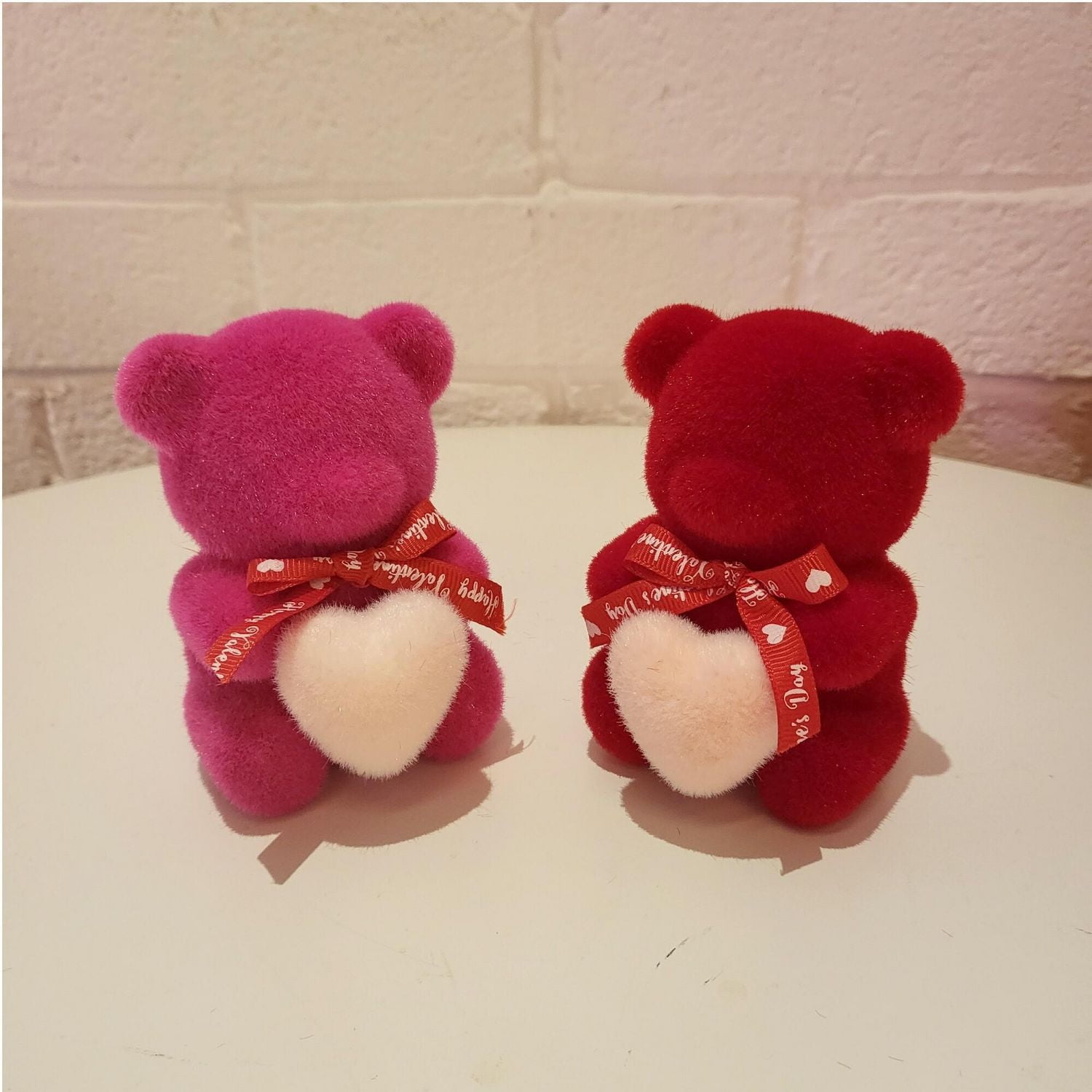 Way To Celebrate Valentine's Small Flocked Red Bear, 4"