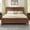 Walnut, variant on Papajet Wood King Bed Frame with Headboard & Footboard, Modern Fluted Wooden Platform Bedframe with Rounded Safety Edges, Walnut