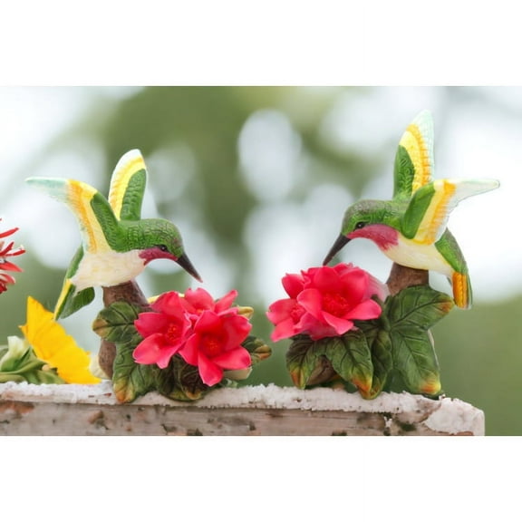 Ceramic Hummingbird Flower Candle Holders Set of 2 Vintage Gift