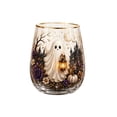 thumbnail image 2 of Halloween Glassware, Halloween Drinking Glasses, Halloween Icon Glasses, Halloween Decor, 4.5X3 in Spooky Cute Ghost Pattern Stemless Glass Cup for Indoor Party, Daily Beverage, 2 of 7