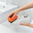 thumbnail image 5 of Shoe Cleaning Brush with Handle | Hard Bristle Scrubber for Sneakers, Leather, Fabric, Laundry | Multipurpose Plastic Tool | Stain Remover | Gray/Green/Orange | 17.5x7.2x6cm | 1 Pack, 5 of 6