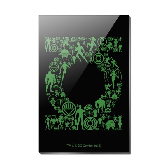Green Lantern Green Lantern Icons Logo Rectangle Acrylic Fridge Refrigerator Magnet