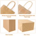 thumbnail image 4 of Bolsas de papel para regalo XPCARE, 200 unidades, papel kraft marrón con asas de 13 x 8,3 x 21 cm, 4 of 8