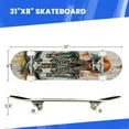 thumbnail image 3 of Complete Skateboards for Beginners,7 Layer Canadian Maple Double Kick Deck,31''Pro Cruiser Skull Skate Board, 3 of 5