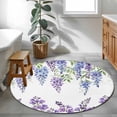thumbnail image 3 of Purple Weeping Flowers Round Area Rug 4Ft Washable Circle Rugs for Bedroom Dining Room, Spring Floral Elegant Pastoral Non-Slip Carpet Floor Mats Indoor Outdoor Carpet Runner Aesthetic Home Decor, 3 of 8