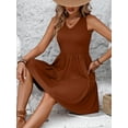 thumbnail image 4 of Women's Summer Casual Sleeveless V Neck Mini Dresses Flowy Tiered Swing Beach Sundress, 4 of 5