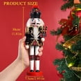 thumbnail image 3 of TJT Nutcracker Soldier Christmas Decorations, Wooden Nutcracker Drum Ornaments Collectible Festive Xmas Figures Decor Gift Indoor 12'' Black Bagpipers, 3 of 12