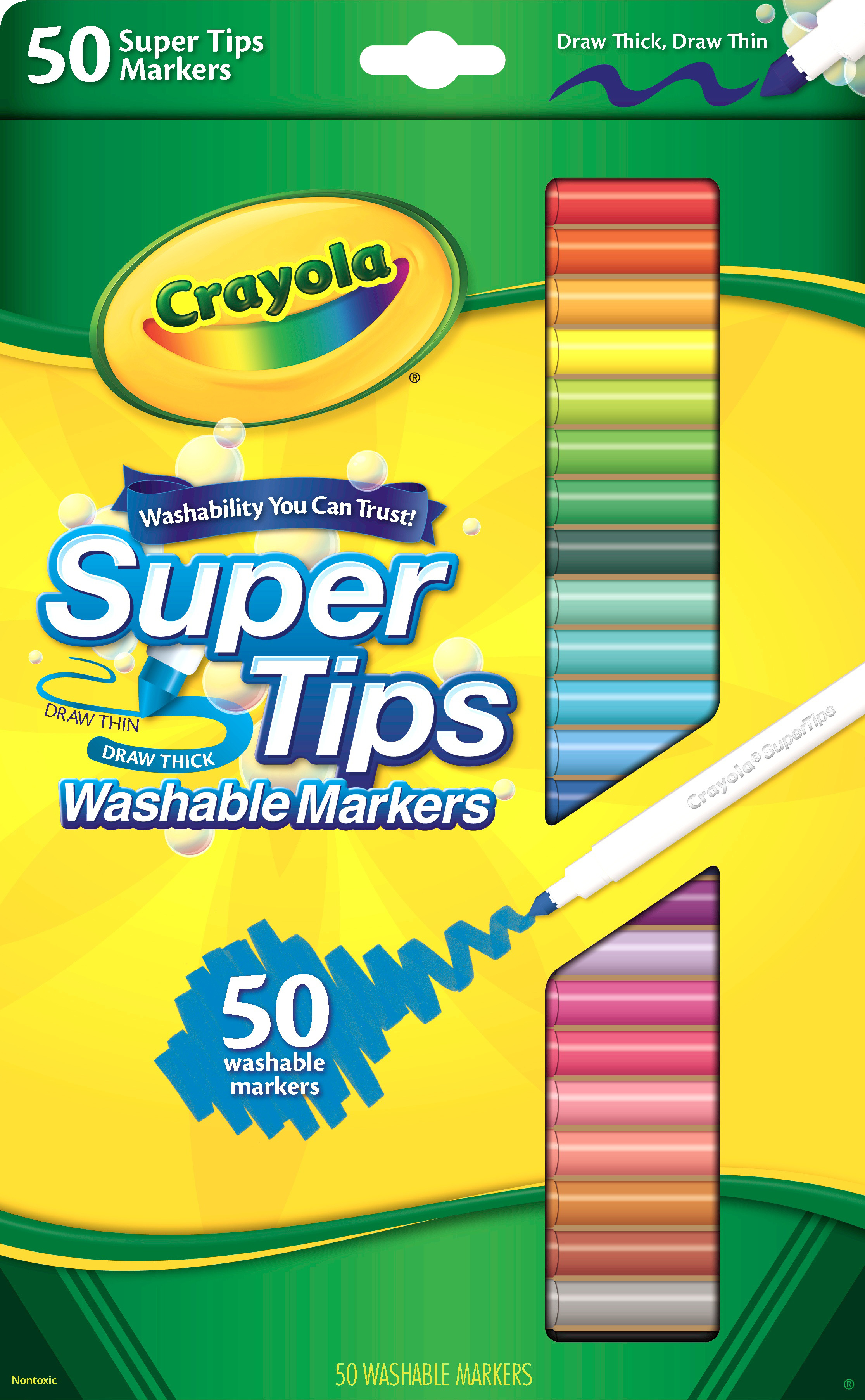 Marcadores Lavables Super Tips Crayola para Niños, 50 Piezas, Útiles para el Regreso a Clases, Manualidades, Esenciales para el Aula, Regalos para Colorear para Maestros y Niños, Edades 3+ 2