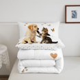 thumbnail image 5 of Homewish Pet Cat Dog Full Size Comforter Sets,Cartoon Animal Bedding Comforter Set,White,Butterfly Decor,Polkadot Reversible,3pcs,1 Comforter and 2 Pillowcases, 5 of 7