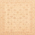 thumbnail image 1 of Ahgly Company Machine Washable Indoor Square Abstract Brown Gold Area Rugs, 3' Square, 1 of 7
