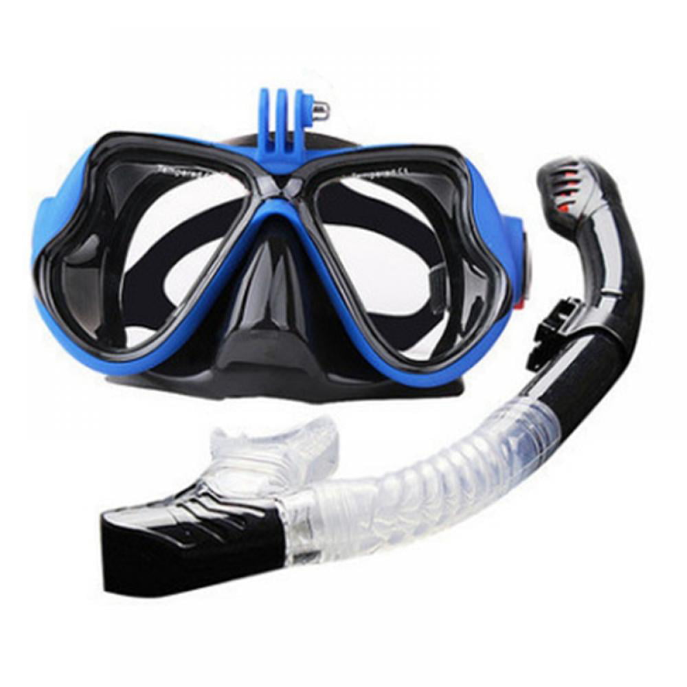 Children Kids Junior Scuba Dive Silicone Goggles Mask Snorkel Set Blue Clear 
