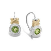 Sterling Silver and 14kt Gold Peridot Earrings
