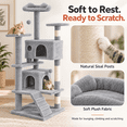 thumbnail image 3 of 54" Multi-Level Cat Tree Tower with Sisal Scratching Posts, 2 Cozy Condos, Perches, Climbing Ladder, and Hanging Toys, Stable Indoor Kitten Activity Center, 3 of 7