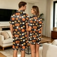 thumbnail image 7 of JULMCOMO Halloween Couples Matching Pajama Sets Pumpkins Print Collared Button Down Holiday Two Piece Sets Cute Printed Comfy Soft Pajamas Black-Women L, 7 of 7