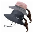 thumbnail image 2 of 2pcs Sun Hat UPF Protection Elastic Buckle Adjustment Portable Polyester Quick Drying Breathable Comfortable Outdoor Hat Two Color Pink and Pure Color Gray, 2 of 7