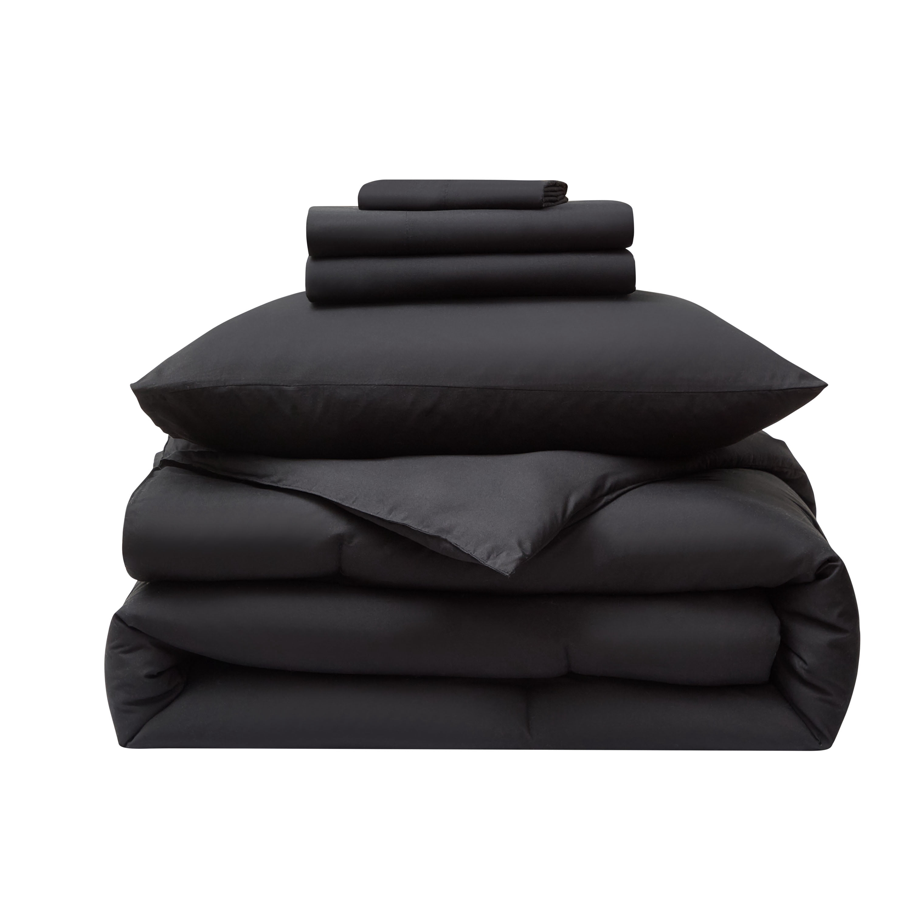 LammaLoe Twin Comforter Sets, 5 Piece Bed in a Bag, Ultra Soft Bedding Comforter Set with Sheets, All Season Bed Set, Black