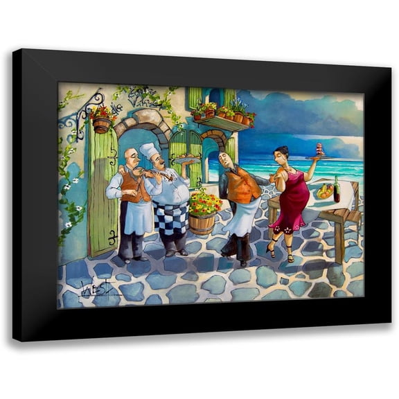 West, Ronald 14x12 Black Modern Framed Museum Art Print Titled - Dancing Waiter