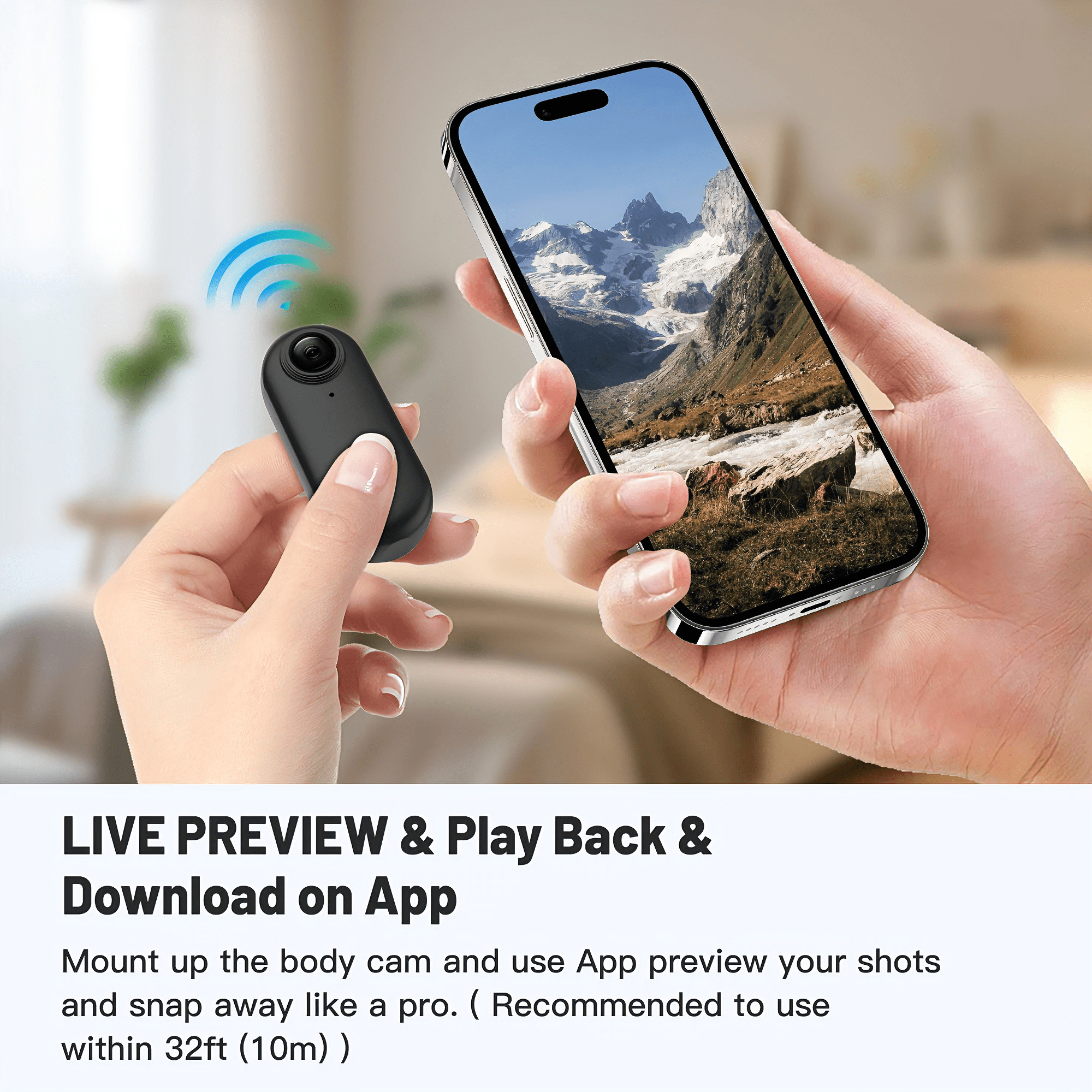 4K Mini WiFi Action Camera, 128GB, Waterproof Video Recorder, Magnetic, Helmet Mount, Sport DV, Black