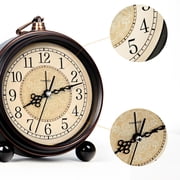 TIMESS Alarm Clock Quartz Analog Vintage Alarm Clocks, Travel Size