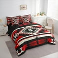 thumbnail image 3 of Homewish Vintage Aztec Print 7-Piece Twin Bedding Sets,Abstract Rhombus Striped Bedding Comforter Set,Red Black White Sheet Sets For Adults,Luxury Bedroom Decor Reversible, 3 of 8