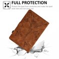 thumbnail image 5 of ELEHOLD Flip Leather Case for  Amazon Kindle Fire Max 11(13th Gen 2023),Butterflies Tower Embossed Pattern Card Slots Auto Wake/Sleep Kickstand Function Multi-Functional Shockproof Case,Brown, 5 of 11