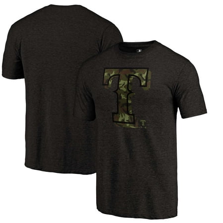Texas Rangers Fanatics Branded 2019 Armed Forces Camo Prestige Tri-Blend T-Shirt - Heather