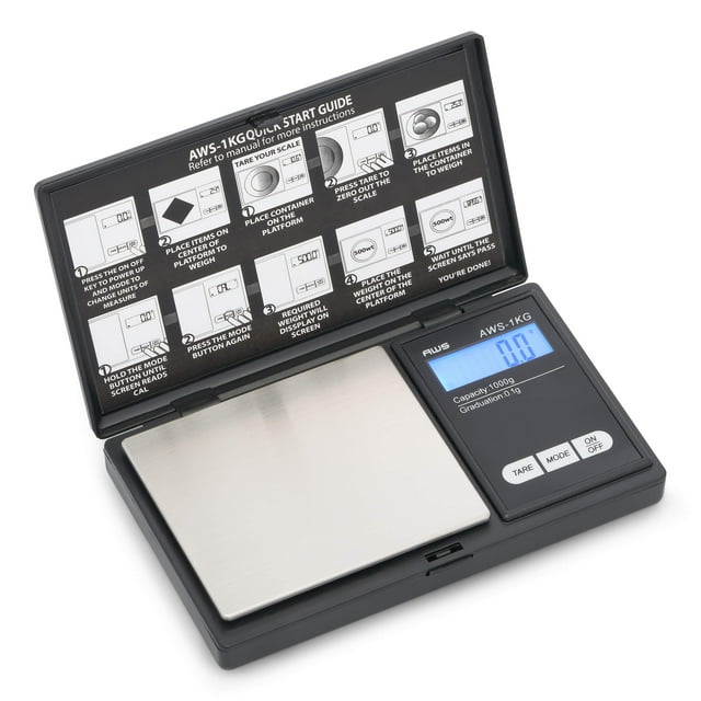 Báscula de bolsillo American Weigh Scale, 600 g x 0,1 g, negra