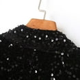 thumbnail image 4 of EOYWHK Sequin Jackets for Women Dressy Blazers New Trending Sequin Shacket V-Neck Notched Collar Black Suit Jacket Rollbacks, 4 of 9