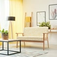 thumbnail image 3 of Gymax Modern Fabric Loveseat Sofa Couch Upholstered 2-Seat Wood Armchair Yellow Floral, 3 of 10