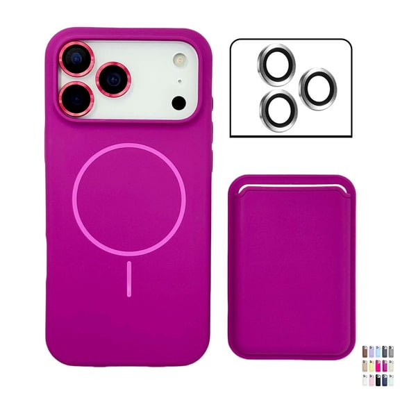 Allytechgroup for iPhone 12 Magnetic Wallet Case with Credit Card Holder [Camera Lens Protector]  Compatible with MagSafe Shockproof Phone TPU & Hard Back Case, Darkpurple