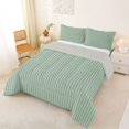 thumbnail image 3 of Castle Fairy Boho Vertical Line Queen Comforter Set 3 Pieces,Bohemian Thin Stripe Comforter Sets Queen,Mint Green Pink,Reversible,1 Comforter and 2 Pillowcases, 3 of 6