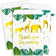 Safari Party Decorations, White Goodie Bags (5 x 7.5 In, 100 Pack)