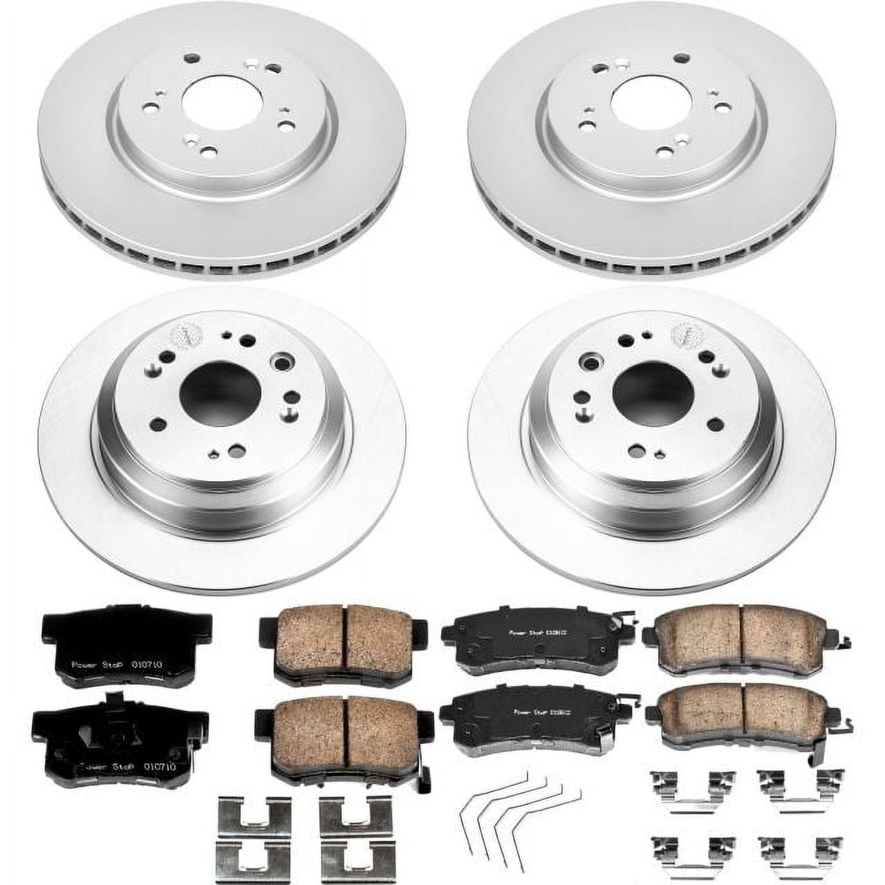 PowerStop Front and Rear Geomet Coated Brake Rotor and Pad Kit Fits: HONDA Select Models CRK5816
